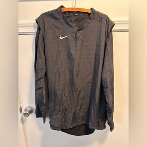 Nike Men's Wind Shirt Swoosh Pullover Long Sleeve Top Grey Size 2XL